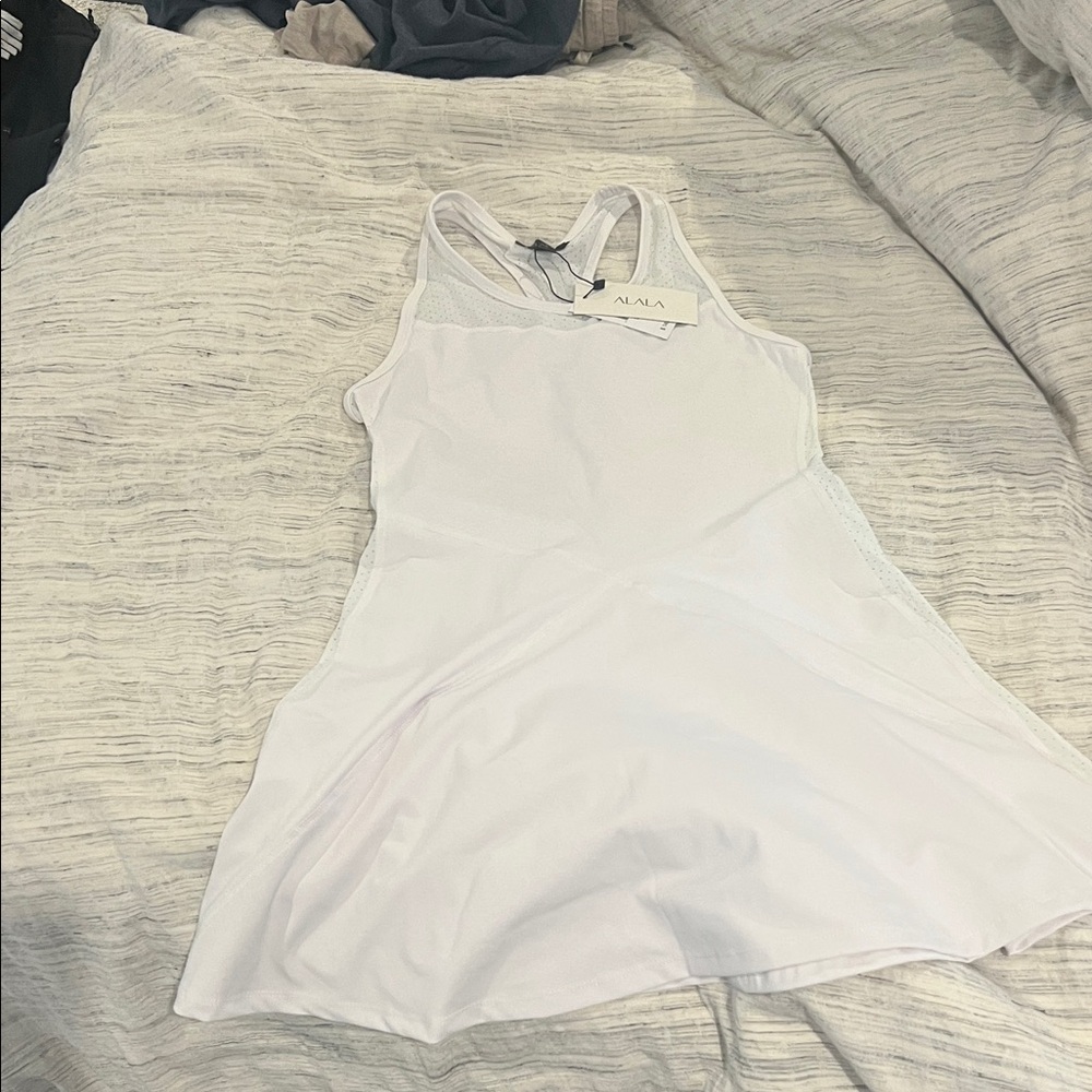 Alala Sleek White Athletic Tennis Dress